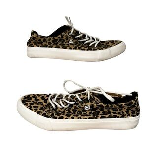 LAMO Leopard Print Women’s 8 Leopard Print Canvas Lace-Up Shoes‎